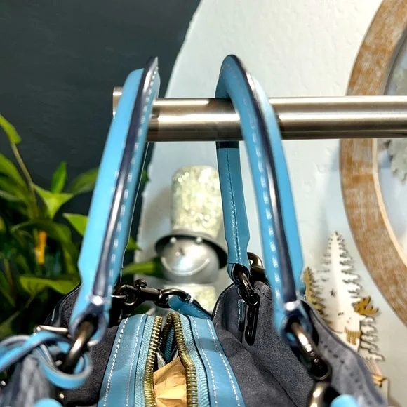 COACH#58840 BLUE TEA ROSE APPLIQUE ROGUE SATCHEL - Picture 13 of 17